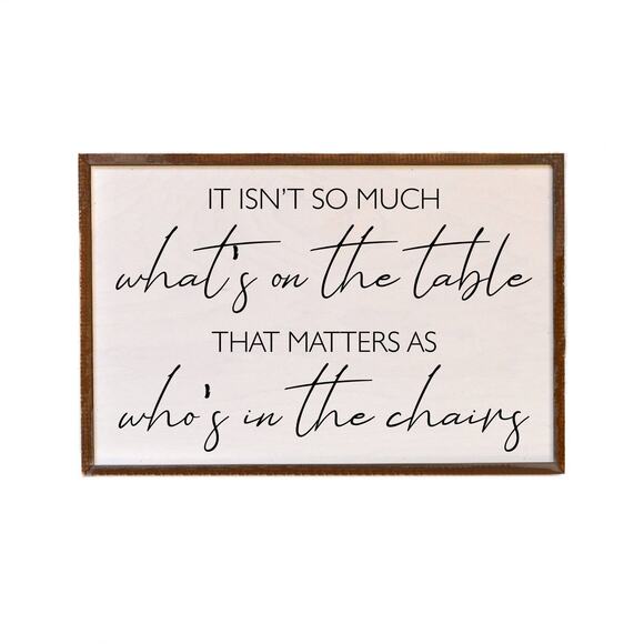 Driftless Studios - 12x18 It Isn't So Much What's On The Table Wood Wall Art - Picture 1 of 1